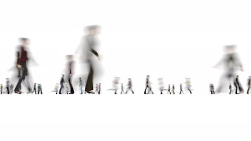 Abstract Blurred People Walking in Modern Style