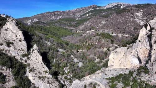 The Granges de la Brasque hiking trail filmed from the sky