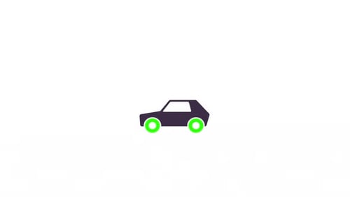 Flat Design Car Animation Loop with Bouncing Suspension