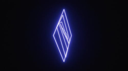 Abstract Blue Neon Cube Loop