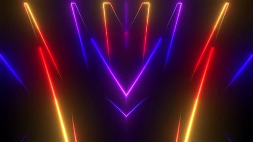 Dynamic Neon Geometric Light Trails Background