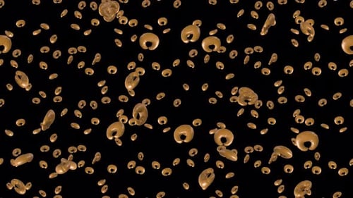 Croissant Cartoon loop tile falling with alpha channel. This is a cartoony loopable and tileable pat