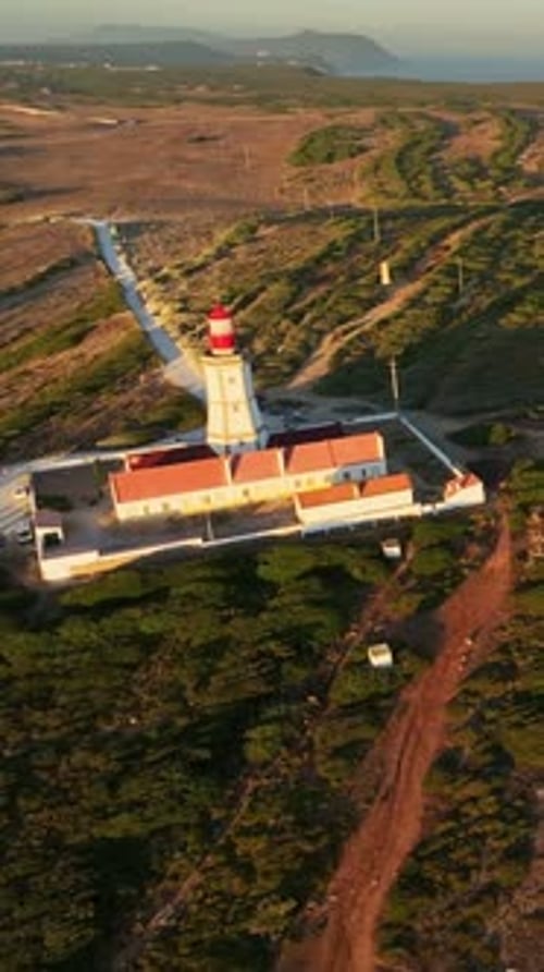 Lighthouse on Cabo Espichel Cape Espichel on Atlantic Ocean