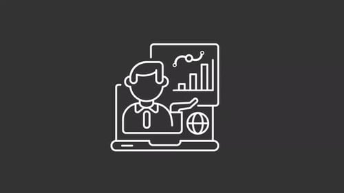 Animated Analytics White Line Icon