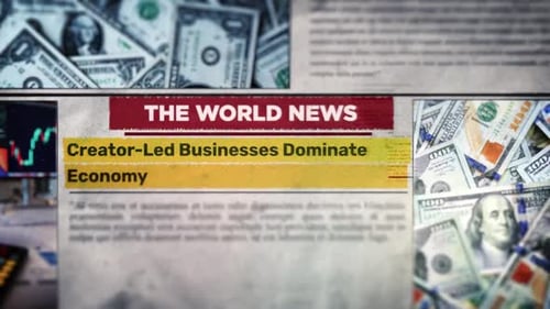 Business News Opener with Financial Headlines and Money