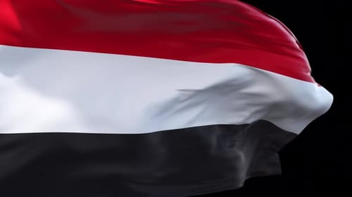 Waving Flag of Yemen Alpha Channel Background