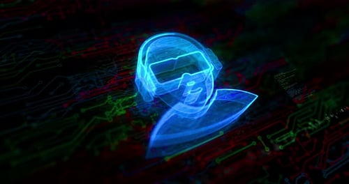 Digitales Konzept mit VR-Symbolen für virtuelle Realität