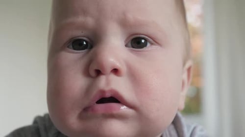 Caucasian Baby Face Closeup