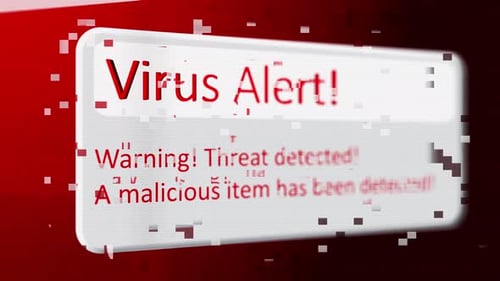 System Failure Virus Alert Warning Sign with Digital Binary Code 3d