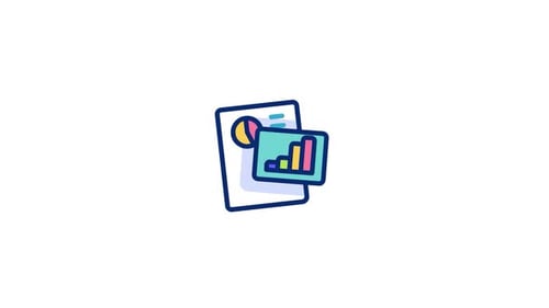 Flat Design Animated Icon of Data Report and Analytics