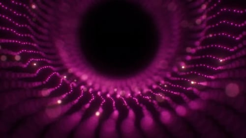 Purple digital tunnel particles