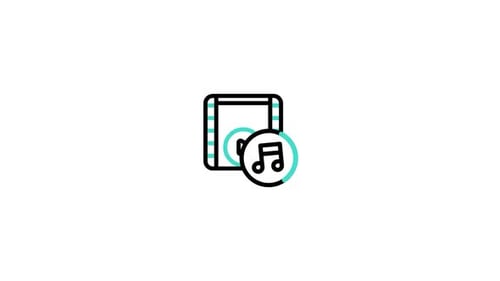 Icono animado de edición de vídeo