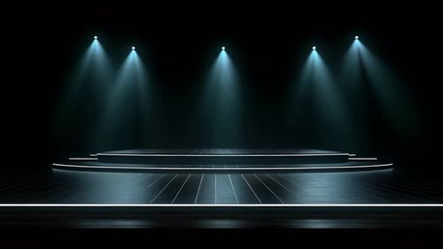 Modern Stage Background with Pulsing Spotlights for Event Presentations