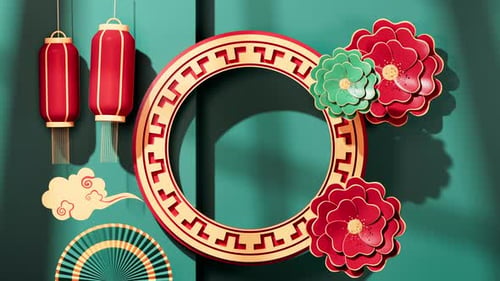 Chinese traditional background pattern, Chinese style background, 3d rendering.