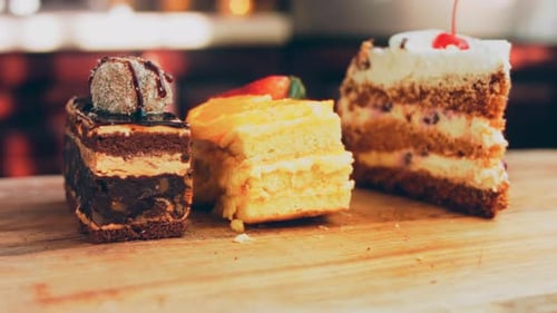 Variety of Delicious Cakes on Display