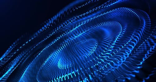 Futuristic Blue Particle Wave Flowing Background Animation
