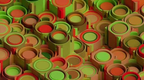 abstract animation of geometric shapes moving randomly