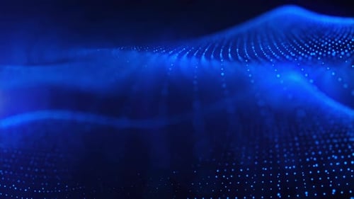 Abstract Blue Digital Particle Waves Animated Background