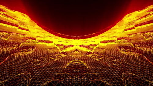 Golden Abstract Sci Fi Futuristic Background