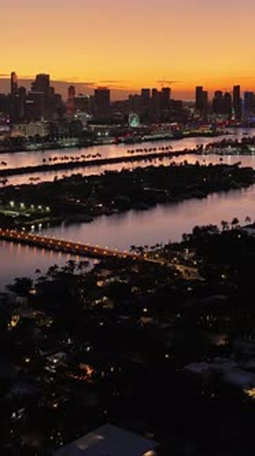 Miami Beach Skyline At Miami Beach In Florida United States.