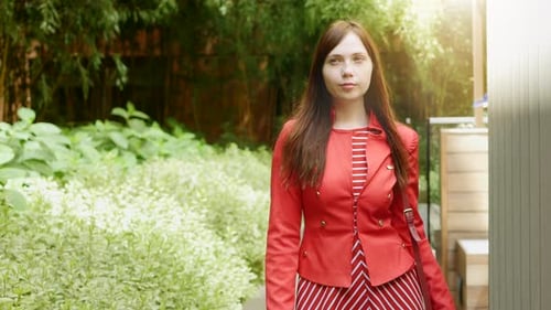 City Lifestyle Portrait Of Young Attractive Elegant Woman