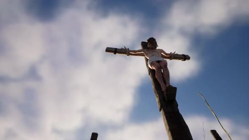 3D Animated Jesus Christ Crucifixion Religious Scene