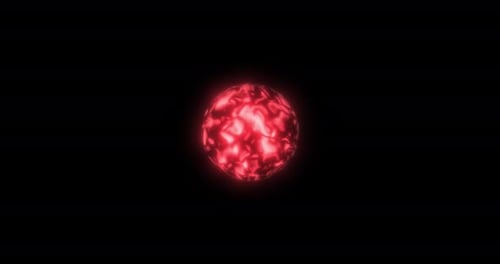 Pulsating Red Abstract Energy Sphere Animation