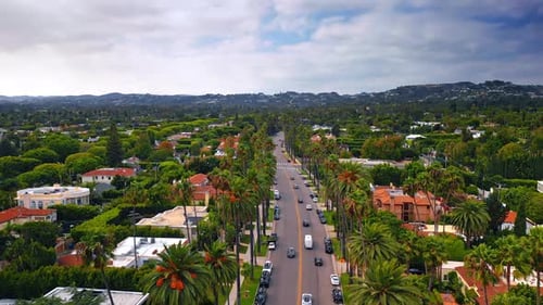 Beautiful residential area with luxurious villas in the lush greenery.