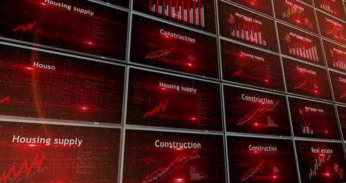 Real estate investment charts and graphs 3d diagram