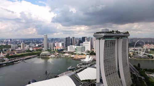 Aerial view of Marina Bay Sands, Singapore.