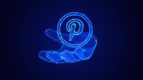 Futuristic Digital Hand and Pinterest Logo Reveal