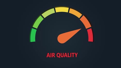 Air Quality Gauge Meter Going Up Animation