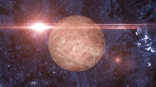 Fiktive MAKEMAKE-Planetentextur, Kugel, MAKEMAKE-Animation und Beleuchtungshintergrund. 2133