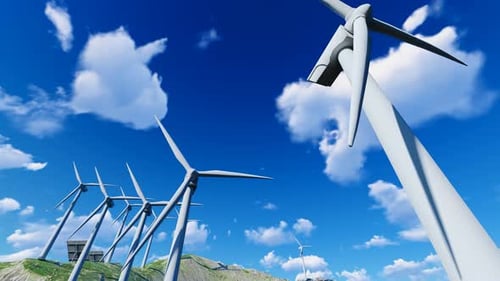 Wind Turbines Producing Renewable Energy