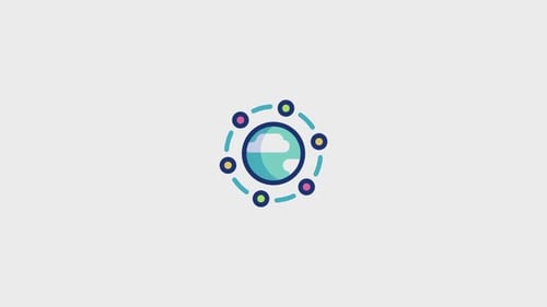 Animiertes Symbol für globale Lösungen
