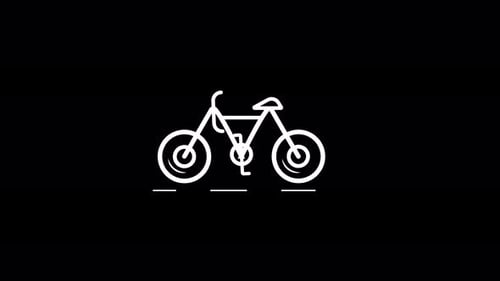 Flat Design Animated Bicycle Riding Icon Loop