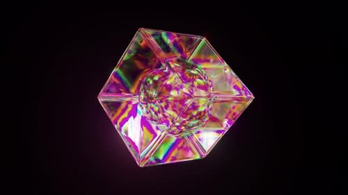 Lebendige 3D-Darstellung eines prismatischen Kristalls