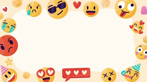 Flat Design Animated Emoji Frame for Videos