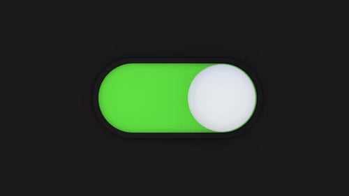 Toggle Switch Turning on and off on Black Background
