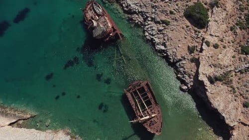 Above shipwreck in Greece