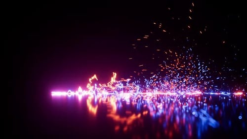 Dynamic Neon Line Particle Transition