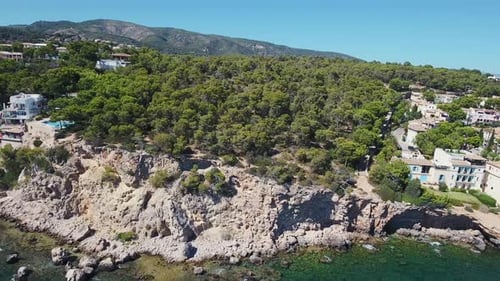 Stunning view of the coastline in the south of Mallorca in summer - Illetas - Balearic Islands - Med