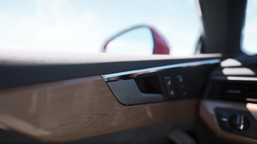 Realistic Car Interior Door Handle Pull and Release Animation