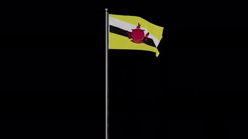 Brunei Darussalam National Flag Waving Loop Animation