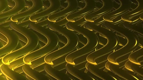 Abstract Wavy Golden Metallic Fluid Background Loop