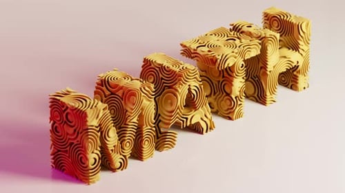 Abstract Organic 3D Layered Text Animation