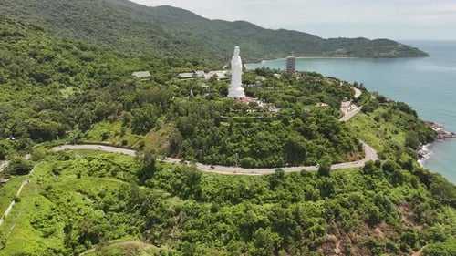 Aerial View of the Linh Ung Pagoda in Da Nang