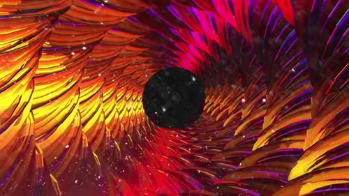 Fantastic bright geometric animated tunnel