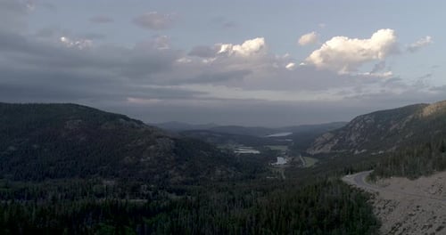Aerial of Nederland Colorado, Boulder County Colorado Landscape, Landscape of Rocky Mountain Forests