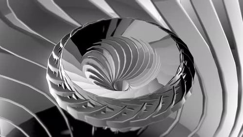 Dynamic Abstract Geometric Vortex Blades Animation